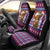 Cow in Santa Hat Be Kind Message Car Seat Cover with Red Blue Knit Pattern Design - Wonder Print Shop