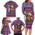 Cow in Santa Hat Be Kind Message Family Matching Long Sleeve Bodycon Dress and Hawaiian Shirt with Red Blue Knit Pattern Design - Wonder Print Shop