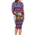 Cow in Santa Hat Be Kind Message Family Matching Long Sleeve Bodycon Dress and Hawaiian Shirt with Red Blue Knit Pattern Design - Wonder Print Shop