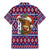 Cow in Santa Hat Be Kind Message Family Matching Mermaid Dress and Hawaiian Shirt with Red Blue Knit Pattern Design - Wonder Print Shop