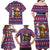 Cow in Santa Hat Be Kind Message Family Matching Off Shoulder Maxi Dress and Hawaiian Shirt with Red Blue Knit Pattern Design - Wonder Print Shop