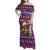 Cow in Santa Hat Be Kind Message Family Matching Off Shoulder Maxi Dress and Hawaiian Shirt with Red Blue Knit Pattern Design - Wonder Print Shop