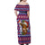 Cow in Santa Hat Be Kind Message Family Matching Off Shoulder Maxi Dress and Hawaiian Shirt with Red Blue Knit Pattern Design - Wonder Print Shop