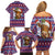 Cow in Santa Hat Be Kind Message Family Matching Off Shoulder Short Dress and Hawaiian Shirt with Red Blue Knit Pattern Design - Wonder Print Shop