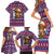 Cow in Santa Hat Be Kind Message Family Matching Short Sleeve Bodycon Dress and Hawaiian Shirt with Red Blue Knit Pattern Design - Wonder Print Shop