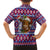 Cow in Santa Hat Be Kind Message Family Matching Summer Maxi Dress and Hawaiian Shirt with Red Blue Knit Pattern Design - Wonder Print Shop