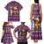 Cow in Santa Hat Be Kind Message Family Matching Tank Maxi Dress and Hawaiian Shirt with Red Blue Knit Pattern Design - Wonder Print Shop