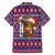 Cow in Santa Hat Be Kind Message Family Matching Tank Maxi Dress and Hawaiian Shirt with Red Blue Knit Pattern Design - Wonder Print Shop