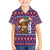 Cow in Santa Hat Be Kind Message Family Matching Tank Maxi Dress and Hawaiian Shirt with Red Blue Knit Pattern Design - Wonder Print Shop