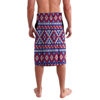 Cow in Santa Hat Be Kind Message Lavalava with Red Blue Knit Pattern Design - Wonder Print Shop