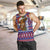 Cow in Santa Hat Be Kind Message Men Tank Top with Red Blue Knit Pattern Design - Wonder Print Shop