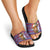 Cow in Santa Hat Be Kind Message Slide Sandals with Red Blue Knit Pattern Design - Wonder Print Shop