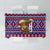 Cow in Santa Hat Be Kind Message Tablecloth with Red Blue Knit Pattern Design - Wonder Print Shop