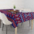 Cow in Santa Hat Be Kind Message Tablecloth with Red Blue Knit Pattern Design - Wonder Print Shop
