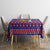 Cow in Santa Hat Be Kind Message Tablecloth with Red Blue Knit Pattern Design - Wonder Print Shop