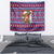 Cow in Santa Hat Be Kind Message Tapestry with Red Blue Knit Pattern Design - Wonder Print Shop