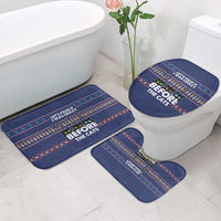 Crazy Cat Lover Bathroom Set with Black Cats and Funny Quote in Blue Holiday Knit Pattern Design - Wonder Print Shop