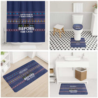 Crazy Cat Lover Bathroom Set with Black Cats and Funny Quote in Blue Holiday Knit Pattern Design - Wonder Print Shop