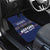 Crazy Cat Lover Car Mats with Black Cats and Funny Quote in Blue Holiday Knit Pattern Design - Wonder Print Shop