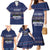 Crazy Cat Lover Family Matching Mermaid Dress and Hawaiian Shirt with Black Cats and Funny Quote in Blue Holiday Knit Pattern Design - Wonder Print Shop