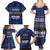Crazy Cat Lover Family Matching Summer Maxi Dress and Hawaiian Shirt with Black Cats and Funny Quote in Blue Holiday Knit Pattern Design - Wonder Print Shop
