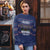 Crazy Cat Lover Ugly Christmas Sweater with Black Cats and Funny Quote in Blue Holiday Knit Pattern Design - Wonder Print Shop