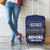 Crazy Cat Lover Luggage Cover with Black Cats and Funny Quote in Blue Holiday Knit Pattern Design - Wonder Print Shop