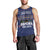 Crazy Cat Lover Men Tank Top with Black Cats and Funny Quote in Blue Holiday Knit Pattern Design - Wonder Print Shop