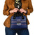 Crazy Cat Lover Shoulder Handbag with Black Cats and Funny Quote in Blue Holiday Knit Pattern Design - Wonder Print Shop