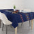 Crazy Cat Lover Tablecloth with Black Cats and Funny Quote in Blue Holiday Knit Pattern Design - Wonder Print Shop