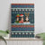 Bernese Mountain Dogs in Holiday Costumes Canvas Wall Art with Green Snowflake Pattern Design - Wonder Print Shop