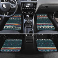 Bernese Mountain Dogs in Holiday Costumes Car Mats with Green Snowflake Pattern Design - Wonder Print Shop