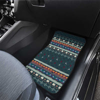 Bernese Mountain Dogs in Holiday Costumes Car Mats with Green Snowflake Pattern Design - Wonder Print Shop