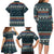 Bernese Mountain Dogs in Holiday Costumes Family Matching Long Sleeve Bodycon Dress and Hawaiian Shirt with Green Snowflake Pattern Design - Wonder Print Shop