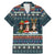 Bernese Mountain Dogs in Holiday Costumes Family Matching Mermaid Dress and Hawaiian Shirt with Green Snowflake Pattern Design - Wonder Print Shop