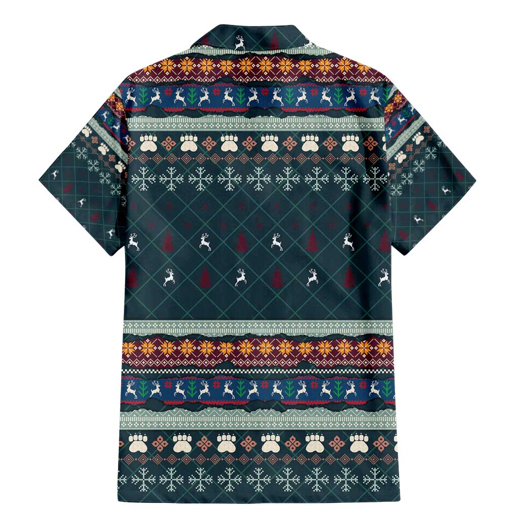 Bernese Mountain Dogs in Holiday Costumes Family Matching Mermaid Dress and Hawaiian Shirt with Green Snowflake Pattern Design - Wonder Print Shop