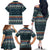 Bernese Mountain Dogs in Holiday Costumes Family Matching Off The Shoulder Long Sleeve Dress and Hawaiian Shirt with Green Snowflake Pattern Design - Wonder Print Shop