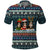 Bernese Mountain Dogs in Holiday Costumes Polo Shirt with Green Snowflake Pattern Design - Wonder Print Shop