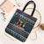 Bernese Mountain Dogs in Holiday Costumes Tote Bag with Green Snowflake Pattern Design - Wonder Print Shop