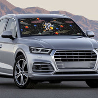 Funny Astronaut Fishing In Space Christmas Auto Sun Shade Xmas Holiday Patterns - Wonder Print Shop