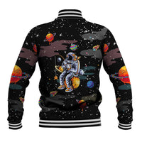 Funny Astronaut Fishing In Space Christmas Baseball Jacket Xmas Holiday Patterns - Wonder Print Shop