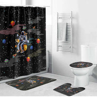 Funny Astronaut Fishing In Space Christmas Bathroom Set Xmas Holiday Patterns - Wonder Print Shop