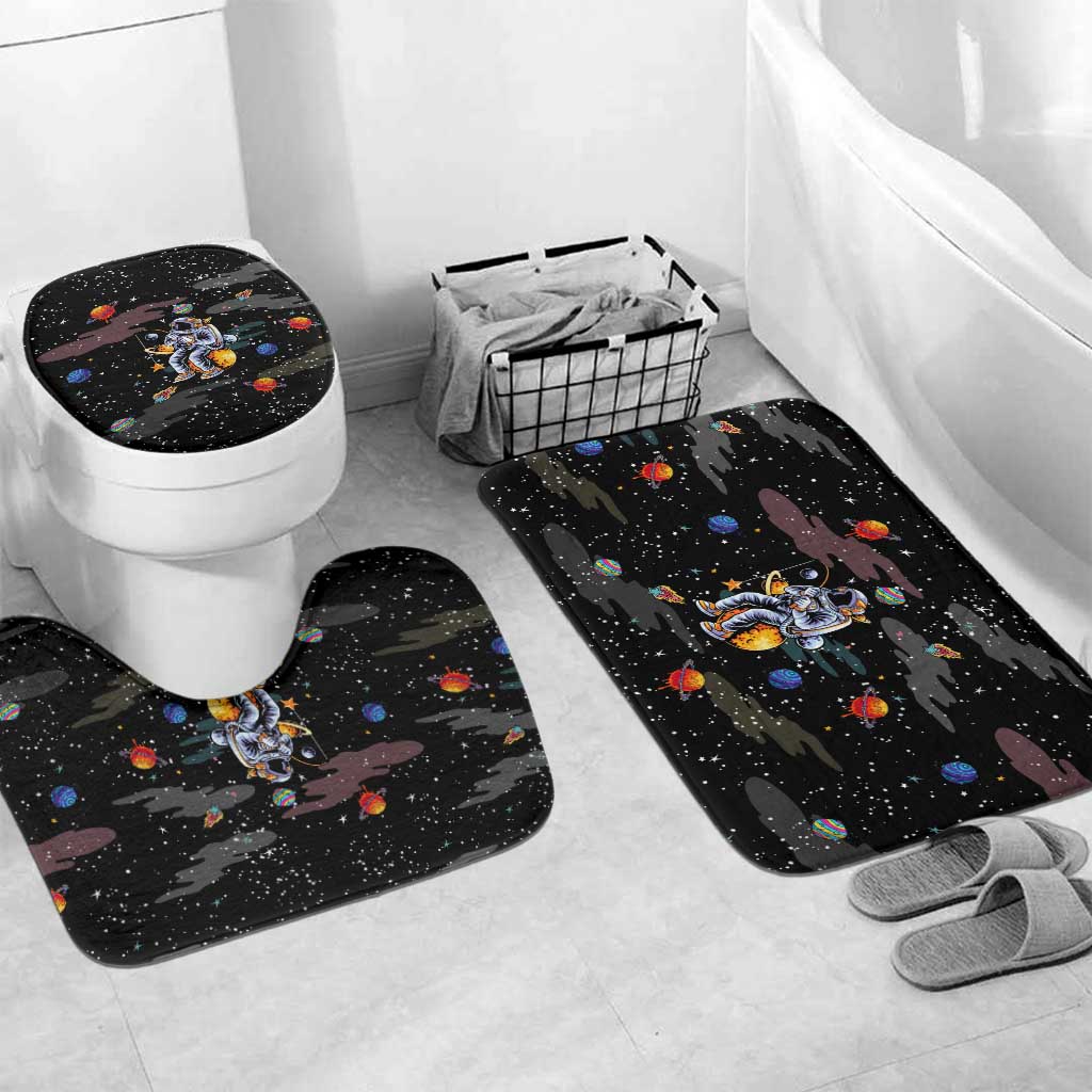 Funny Astronaut Fishing In Space Christmas Bathroom Set Xmas Holiday Patterns - Wonder Print Shop