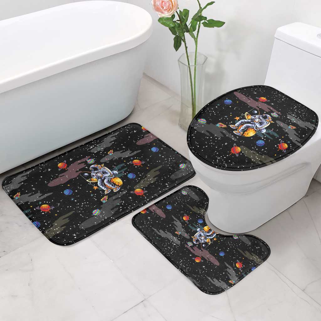 Funny Astronaut Fishing In Space Christmas Bathroom Set Xmas Holiday Patterns - Wonder Print Shop