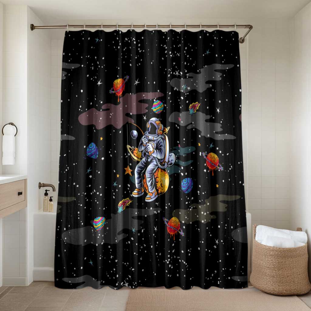Funny Astronaut Fishing In Space Christmas Bathroom Set Xmas Holiday Patterns - Wonder Print Shop