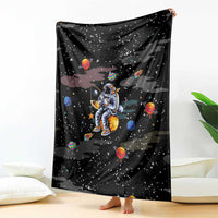 Funny Astronaut Fishing In Space Christmas Blanket Xmas Holiday Patterns - Wonder Print Shop