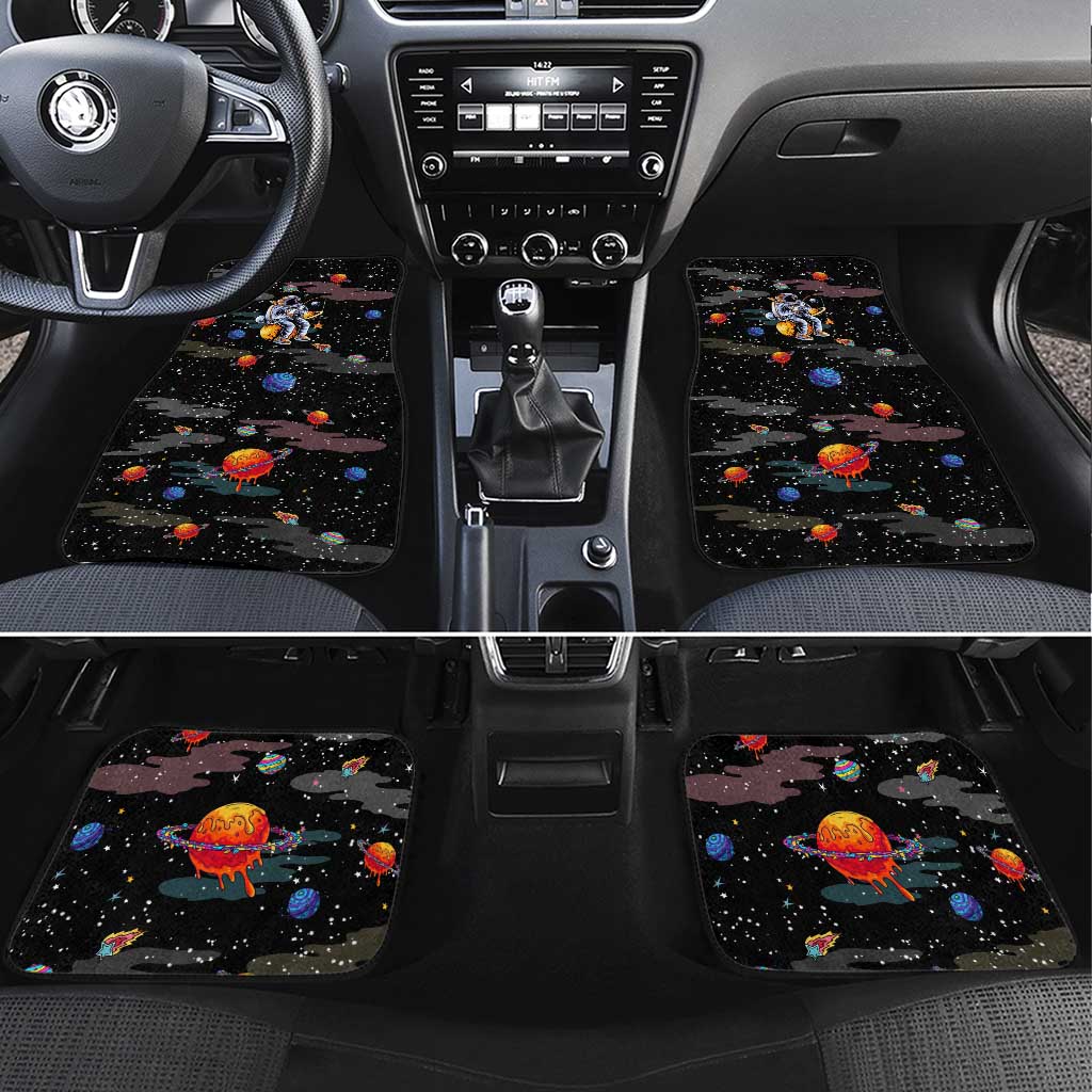 Funny Astronaut Fishing In Space Christmas Car Mats Xmas Holiday Patterns - Wonder Print Shop