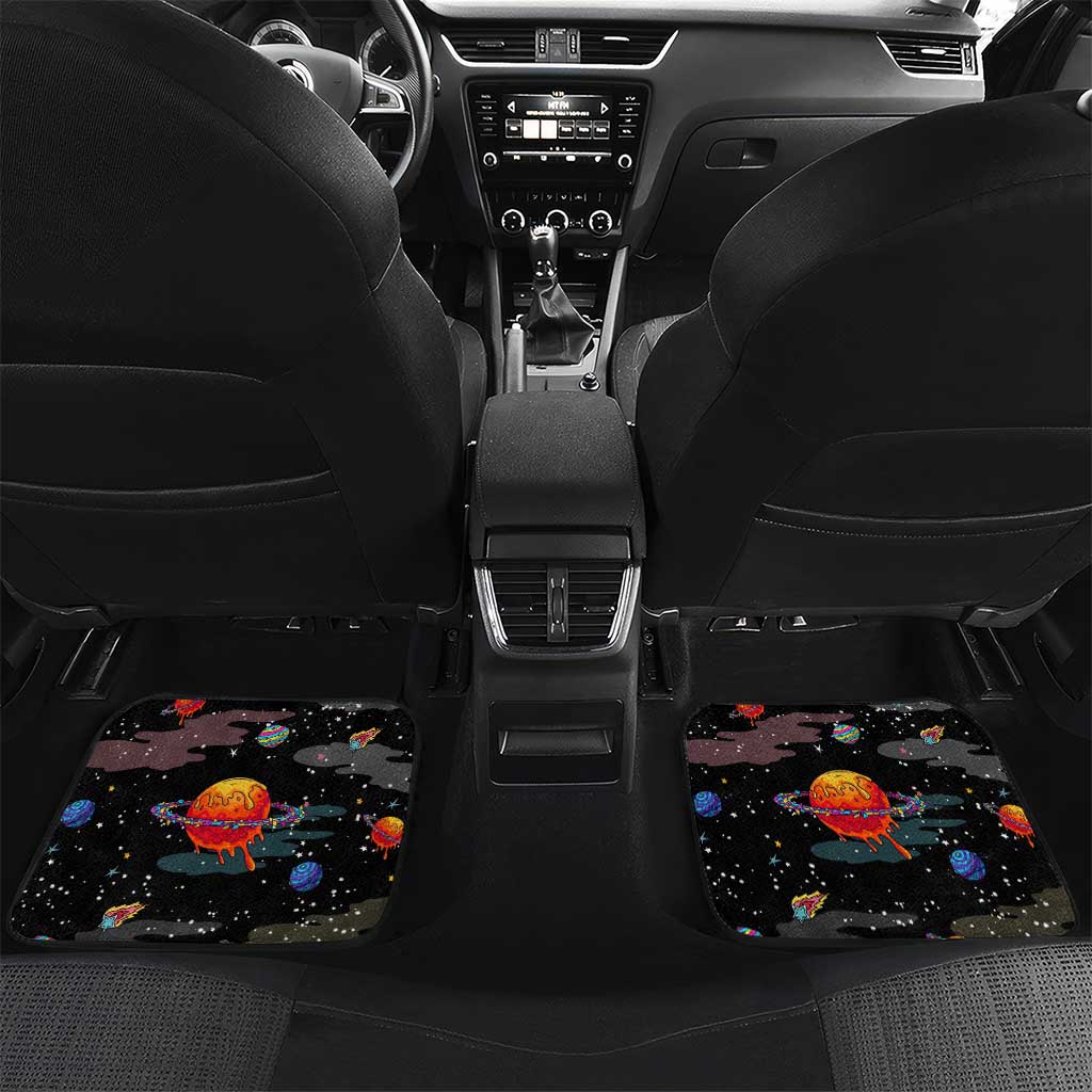Funny Astronaut Fishing In Space Christmas Car Mats Xmas Holiday Patterns - Wonder Print Shop
