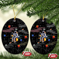 Funny Astronaut Fishing In Space Christmas Ceramic Ornament Xmas Holiday Patterns - Wonder Print Shop