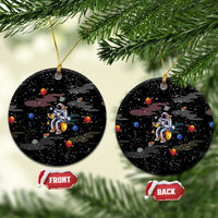 Funny Astronaut Fishing In Space Christmas Ceramic Ornament Xmas Holiday Patterns - Wonder Print Shop